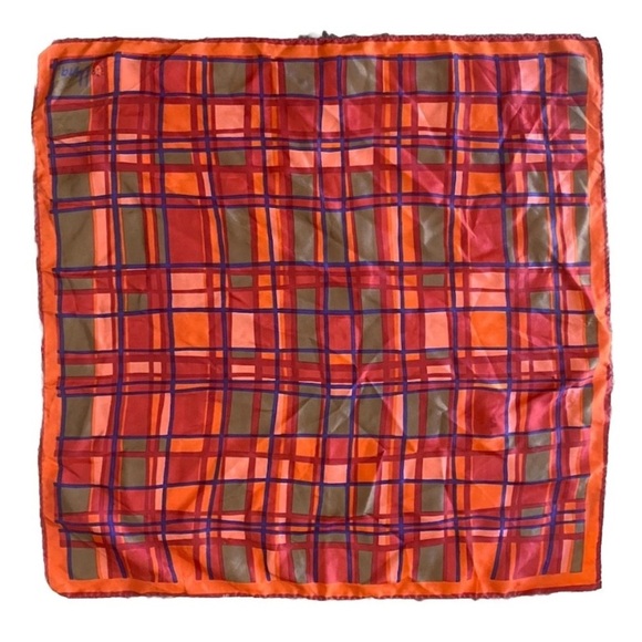 Vintage VERA Neumann Scarf Checkered Retro Plaid Square - Picture 1 of 5
